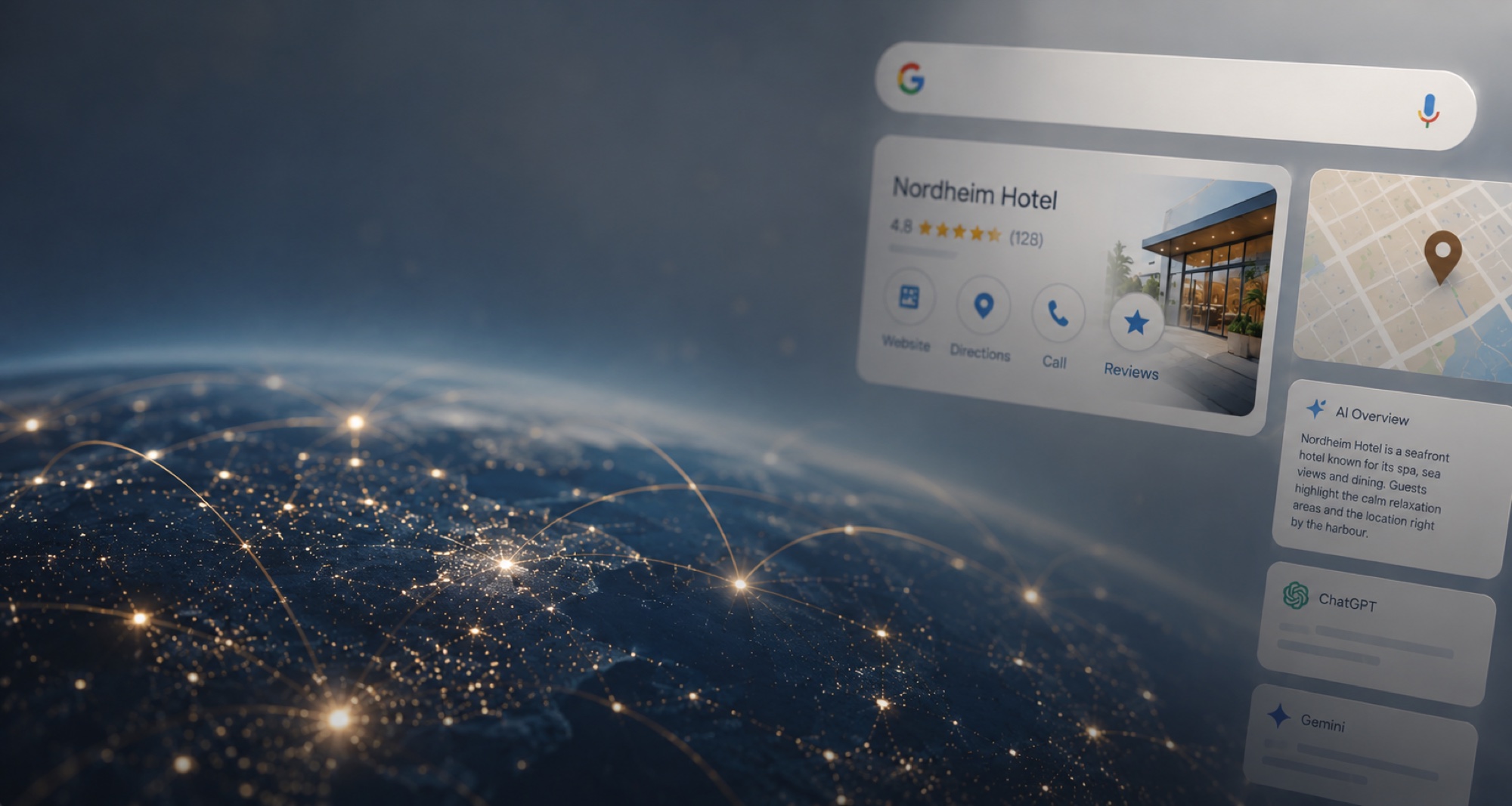 Search visibility across Google, Maps and AI answers